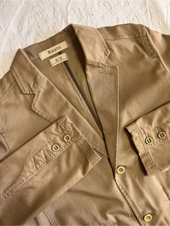 Roots Other - Roots Mens Size Small Cotton Khaki Tan Cotton Blazer Safari Jungle Academia